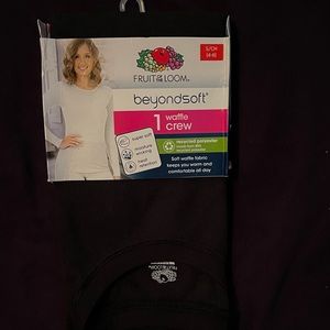 Fruit of the Loom Black Long Sleeve Waffle Long Sleeve